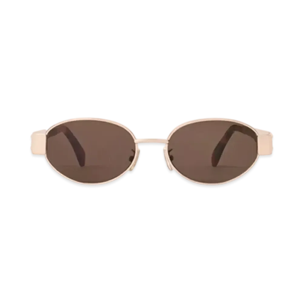 CELINE Triomphe Metal 01 Sunglasses In Metal "Rose Gold/Brown"