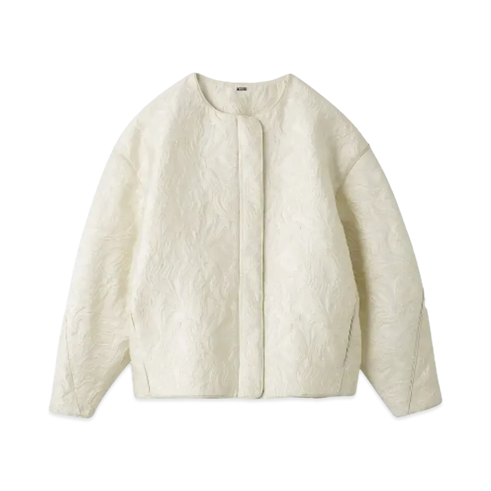 Mila Owen Bulge Jacquard Cocoon Blouson "Ivory"