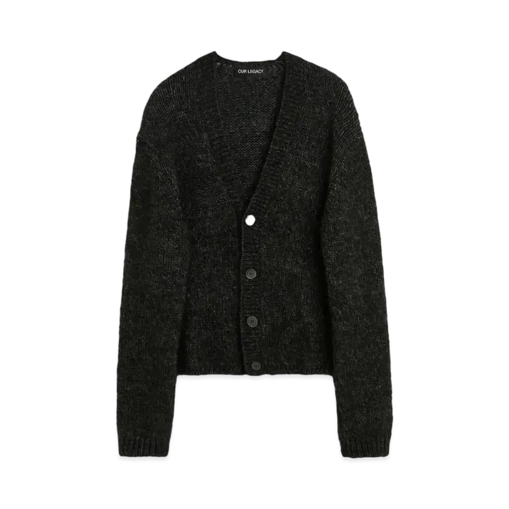 OUR LEGACY Academy Cardigan Pepe Nero Airy Alpaca "Black" M4243AP