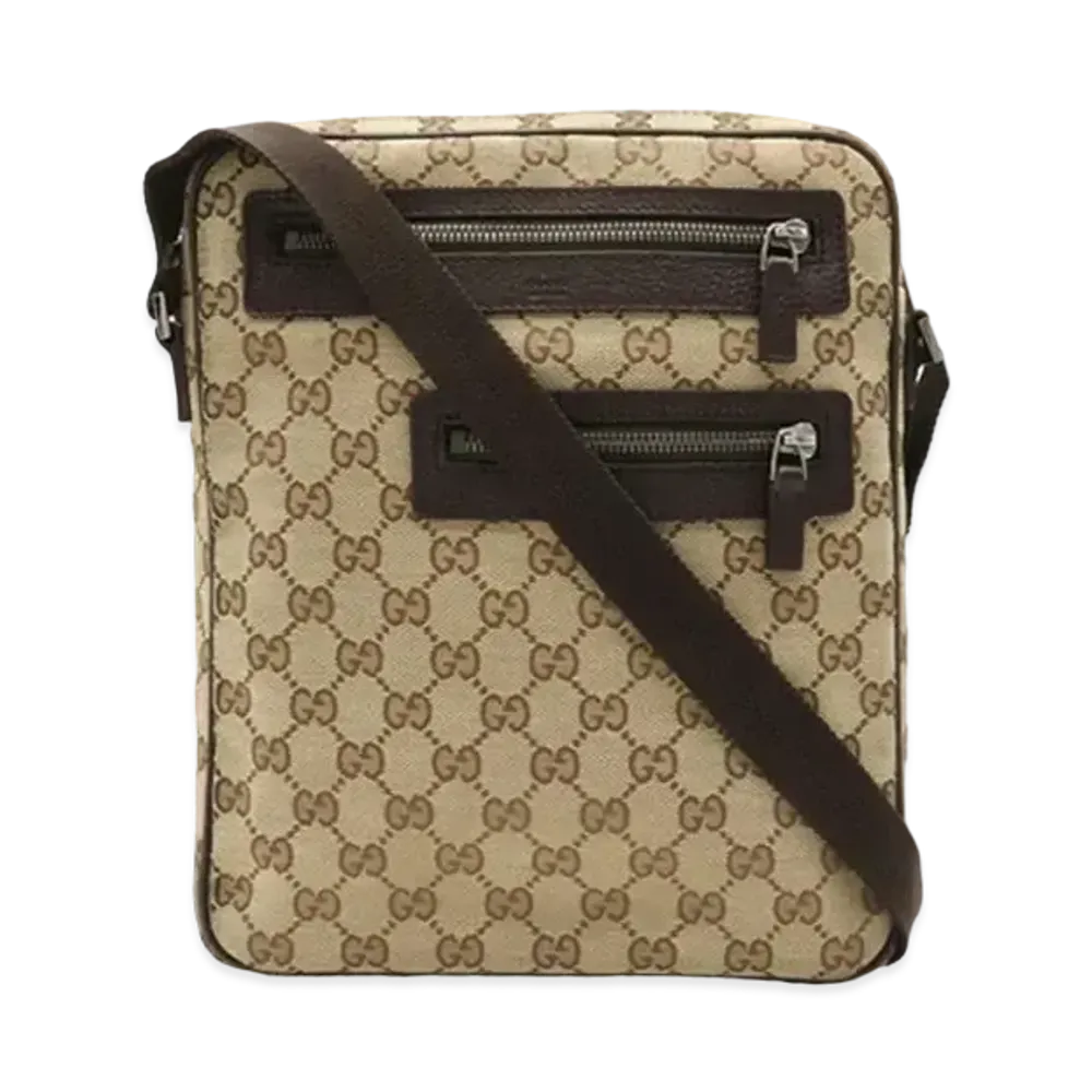 GUCCI GG Canvas Shoulder Bag "Beige"