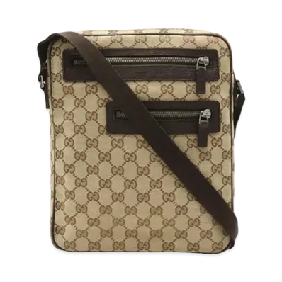 GUCCI GG Canvas Shoulder Bag "Beige"