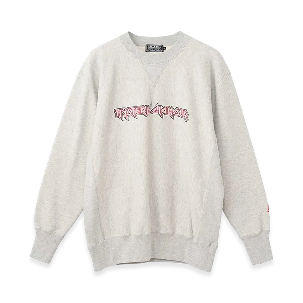 HYSTERIC GLAMOUR Maiden Logo Embroidery Sweatshirt "Top Gray"