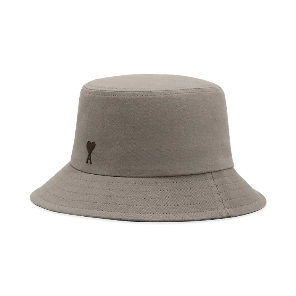 AMI PARIS Cotton Ami De Coeur Bucket Hat "Grey"