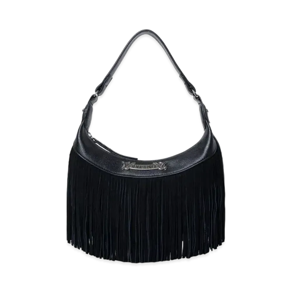 Blackeyepatch Plated Faux Leather Fringe Bag "Black"