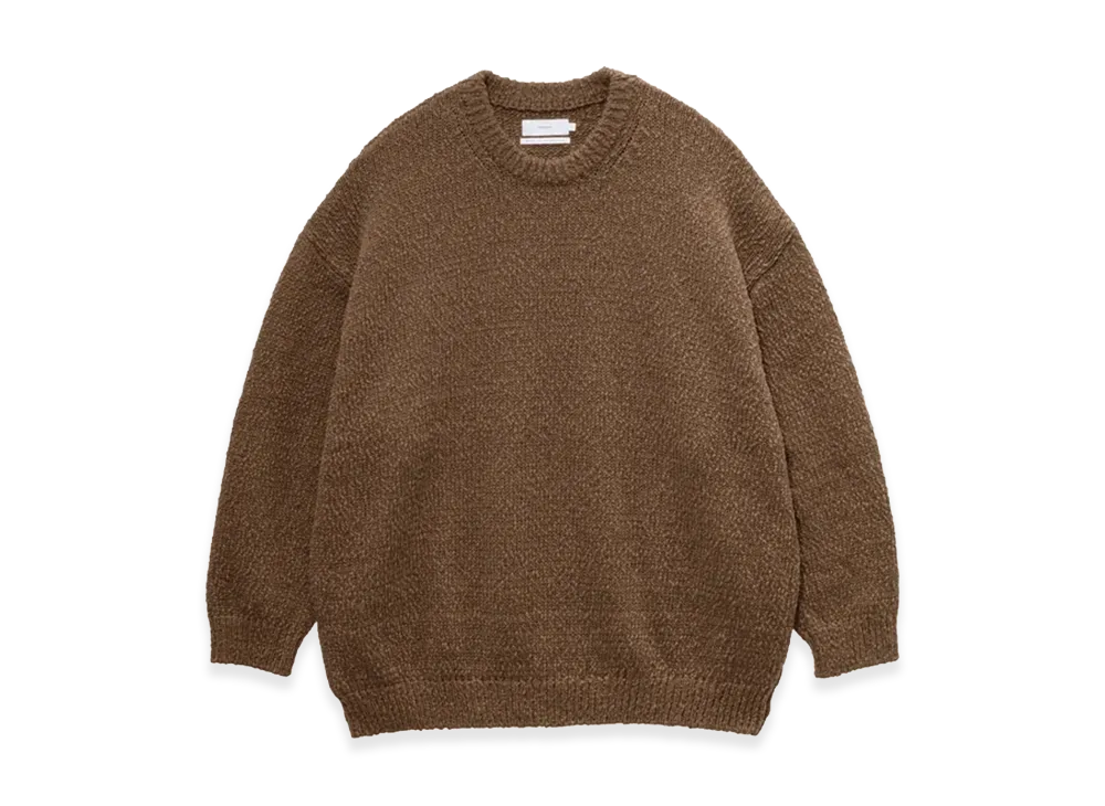 Graphpaper Cotton Wool Slub Oversized Crew Neck Knit "Brown"