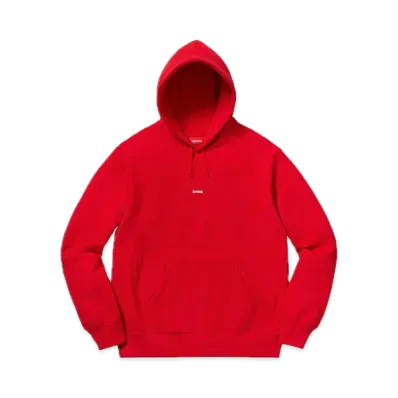 Supreme Micro Logo Hooded Sweatshirt "Red"
