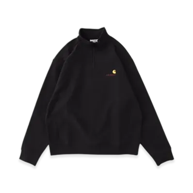 Carhartt WIP Half Zip American Script Sweat "Black"