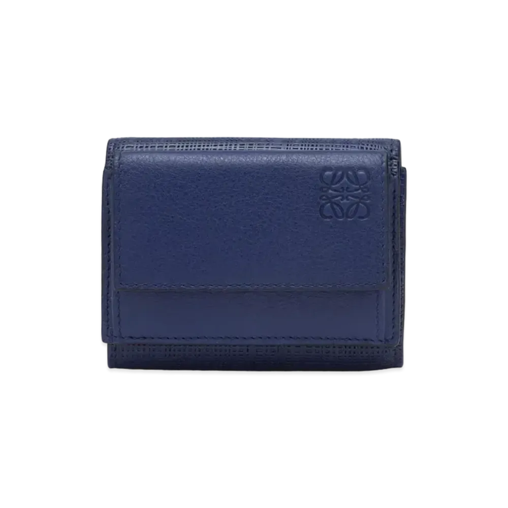 LOEWE Trifold Wallet In Calfskin "Navy Blue"