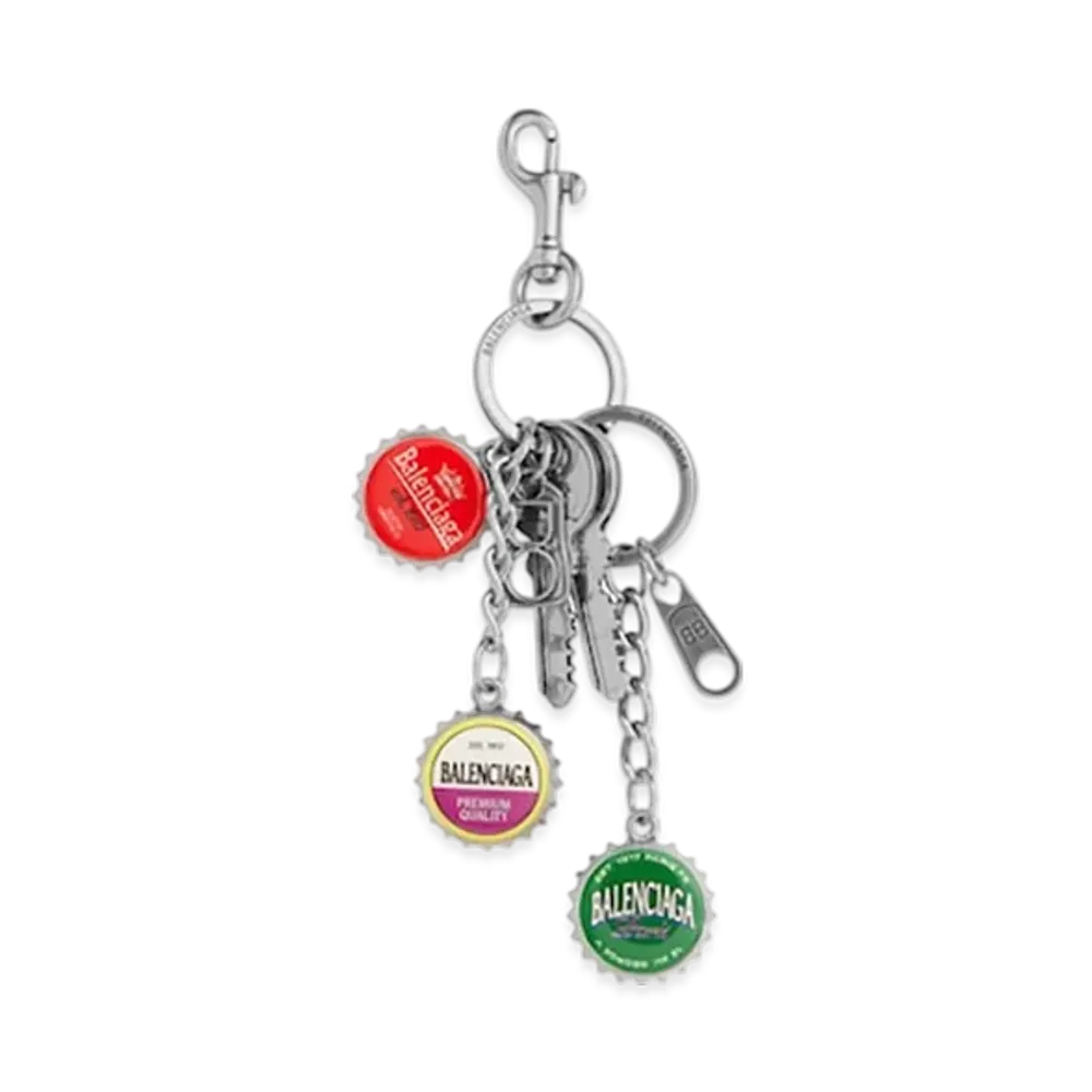 BALENCIAGA Charm/Keychain Bottle Caps "Silver/Multicolor"
