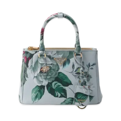 PRADA Galleria Printed Saffiano Leather Bag "Sage Green"