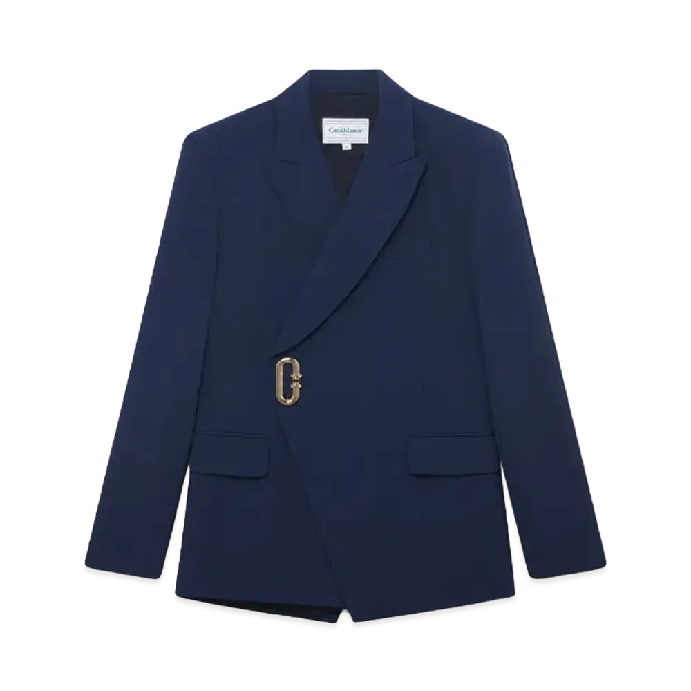 Casablanca Asymmetric Double Breasted Jacket "Navy"