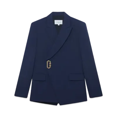 Casablanca Asymmetric Double Breasted Jacket "Navy"