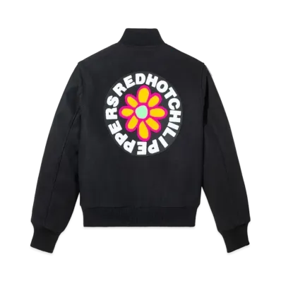 Noah x Red Hot Chili Peppers Flower Logo Varsity Jacket "Black"