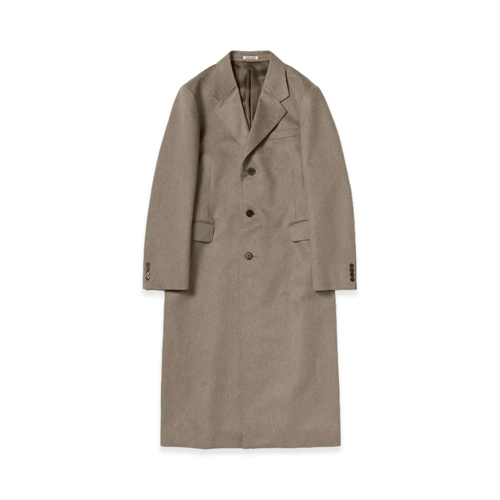 AURALEE Women's Cashmere Moleskin Long Coat "Top Brown Beige"