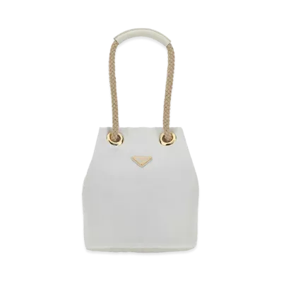 PRADA Wonen's Re-Nylon Mariner Bucket Bag "White"