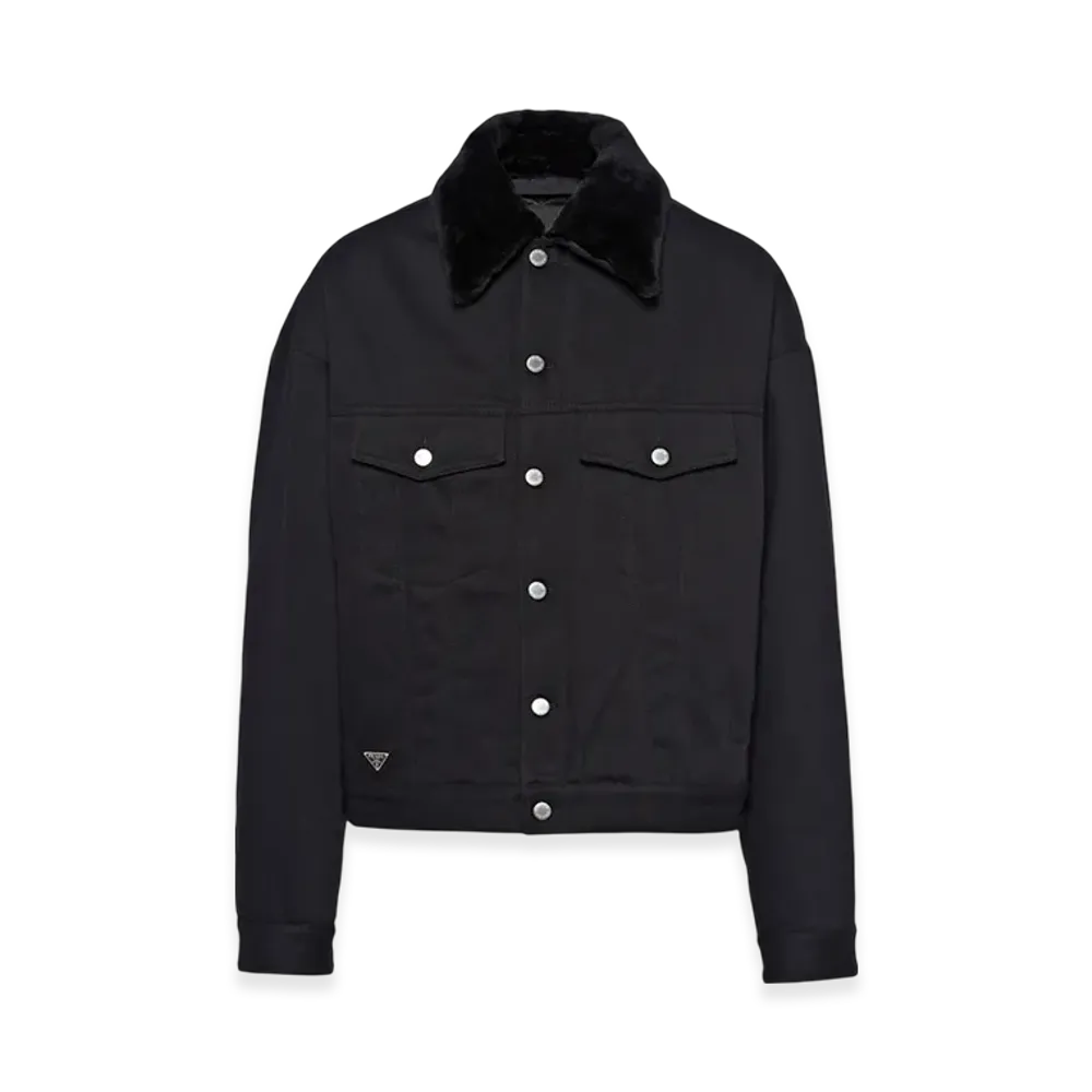 PRADA Padded Bull Denim Blouson Jacket "Black"