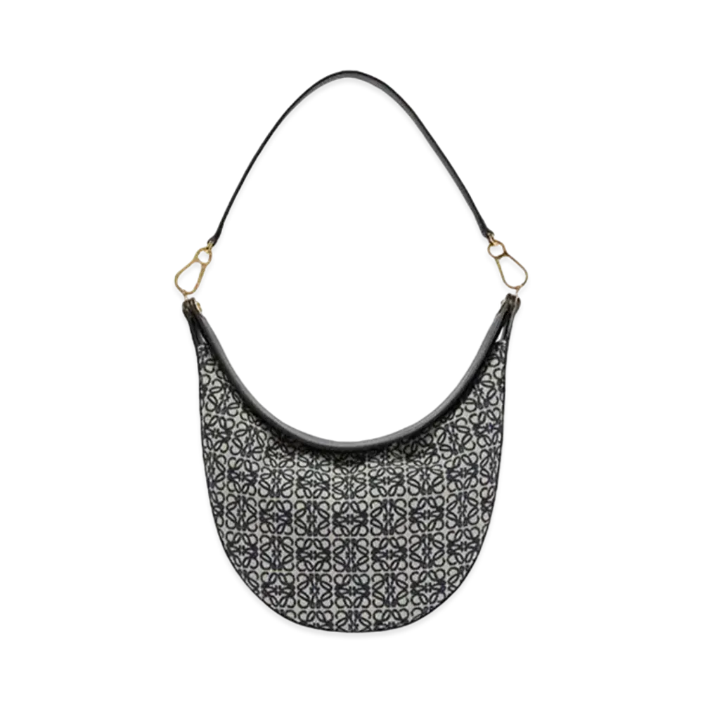 LOEWE Luna Bag In Anagram Jacquard and Classic Calfskin "Navy/Black"