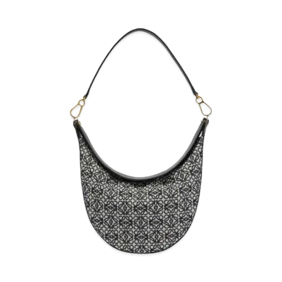 LOEWE Luna Bag In Anagram Jacquard and Classic Calfskin "Navy/Black"