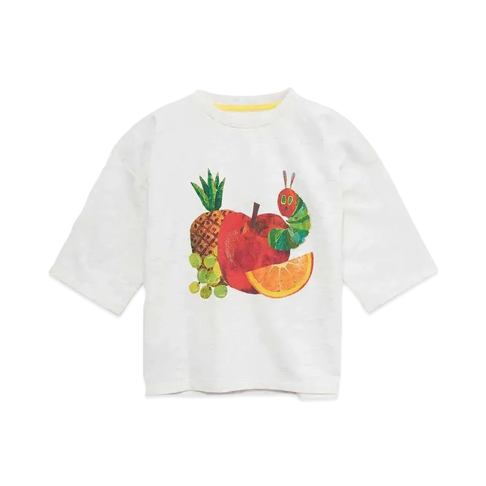 graniph x Eric Carle Fresh Fruits Kids Mini Fleece 3/4 Sleeve Sweatshirt "Heather Natural"