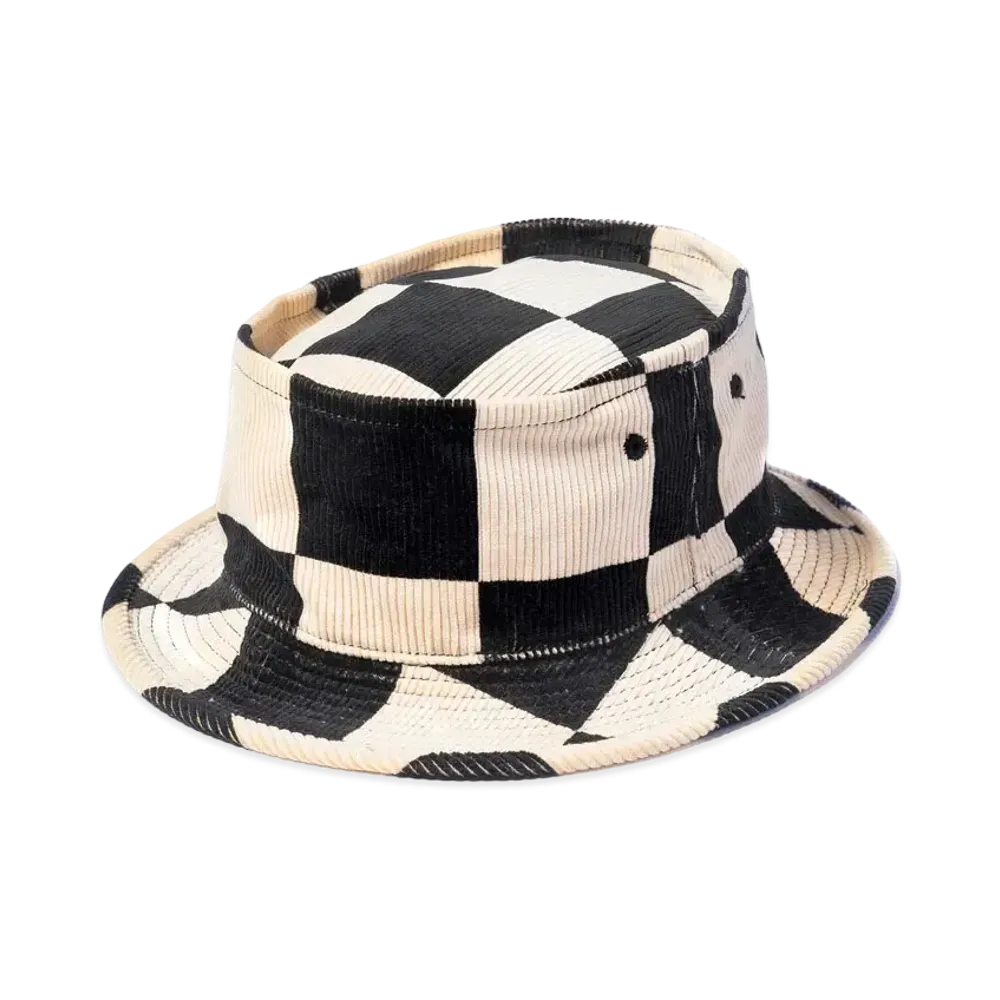 THE REAL McCOY'S Buco Corduroy Bucket Hat "White Black"