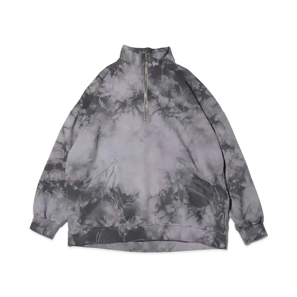 atmos pink Tie-Dye Half-Zip Tops "Gray"
