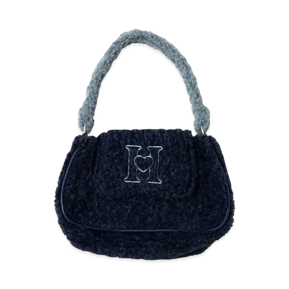 HTH boa hand bag " NAVY"