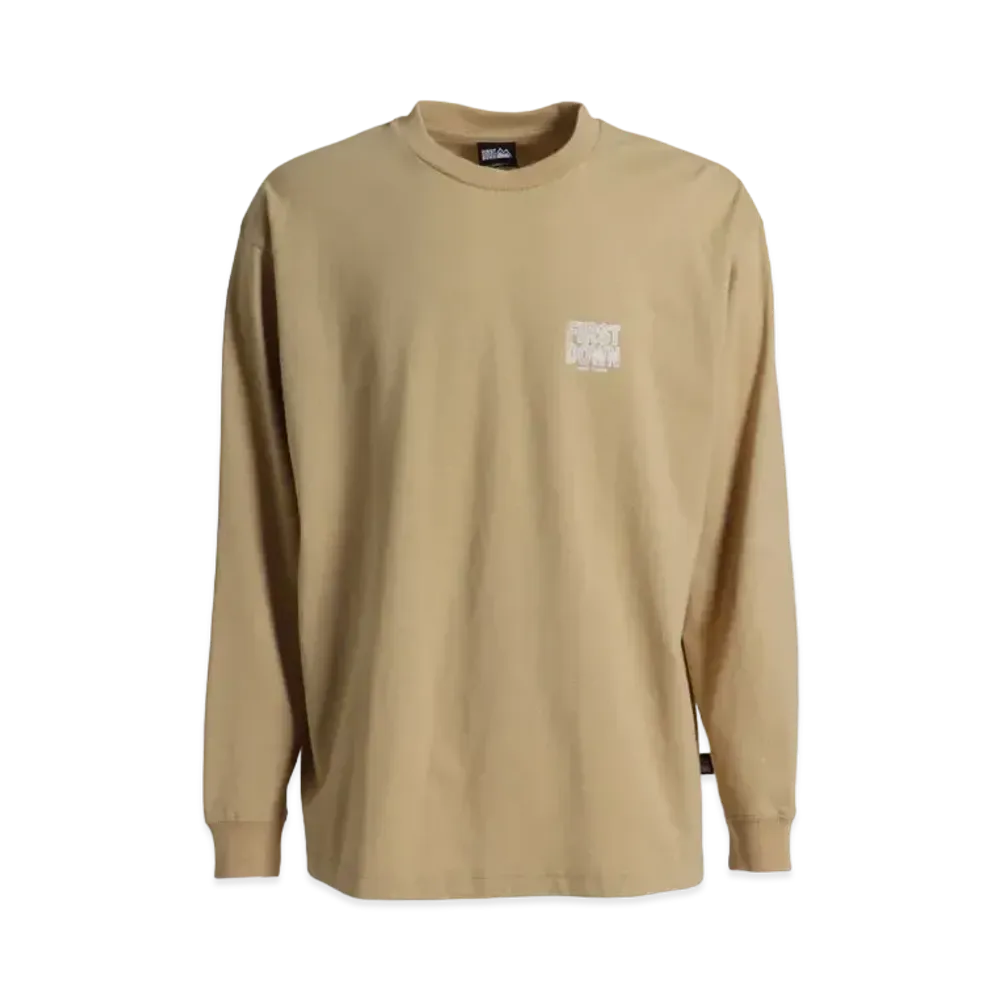 FIRST DOWN PRINT L/S T "Desert Beige"