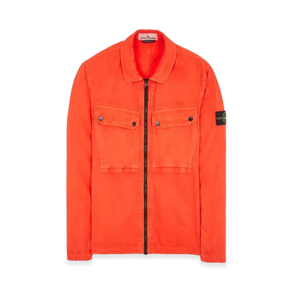 Stone Island 102WN Brushed Organic Cotton Overshirt - 23FW "Lobster Red"