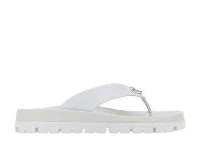 PRADA Women's Rubber Thong Slippers "White"