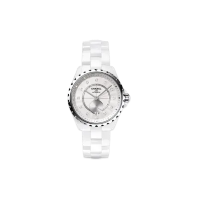 CHANEL J12-365 Ceramic 11P Diamonds Silver "White"
