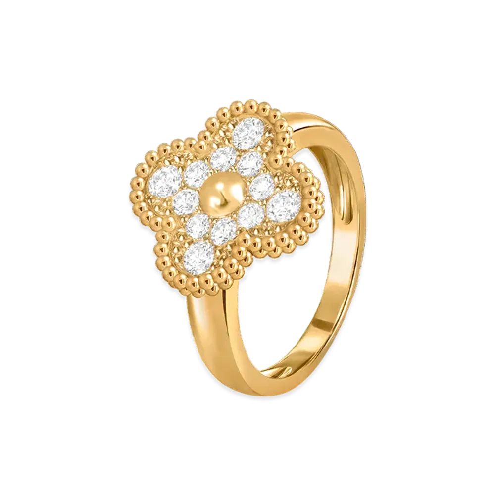 Van Cleef & Arpels Vintage Alhambra ring "18K Yellow gold/Diamond"