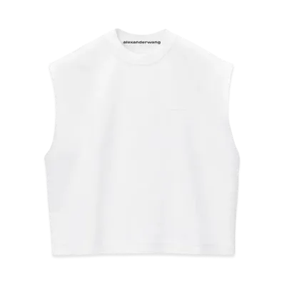 Alexander Wang Cotton Logo Muscle Tank Top "White"