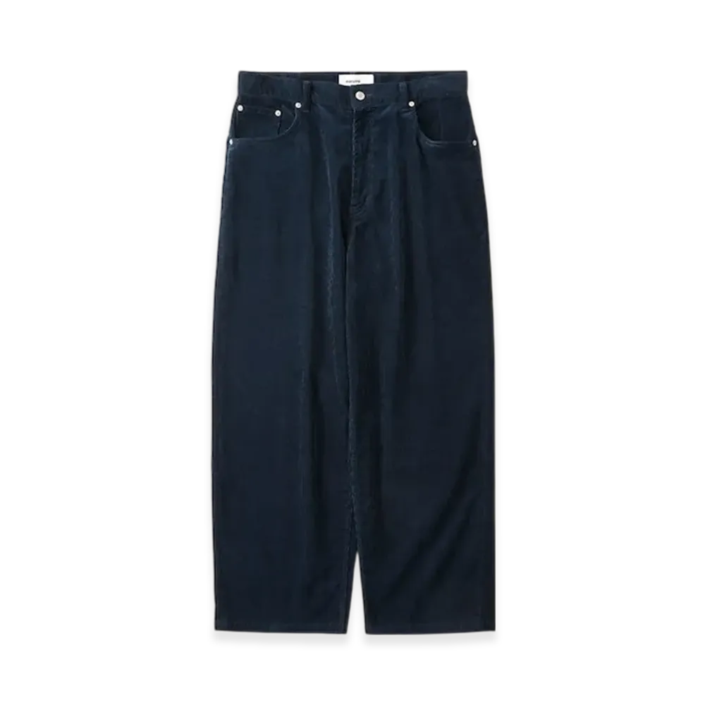 everyone Wide Straight Corduroy Trousers "Navy"