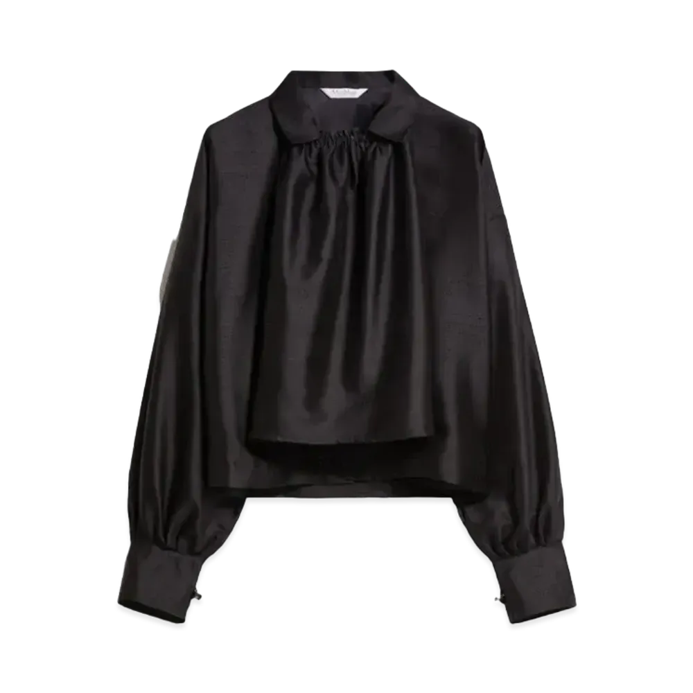 Max Mara Silk Cotton Shantung Blouse "Black"