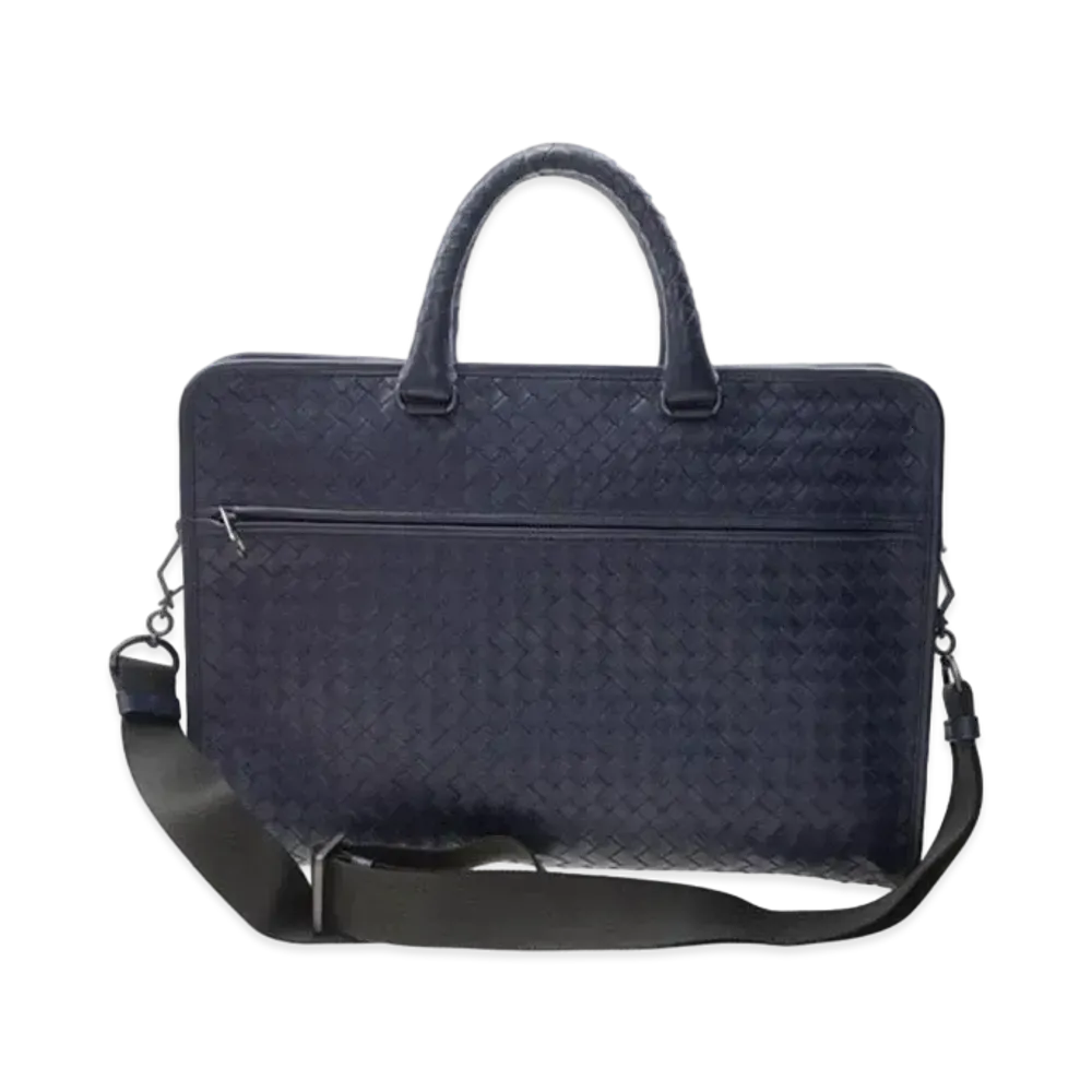 Bottega Veneta Lambskin Hand Bag "Dark Blue"