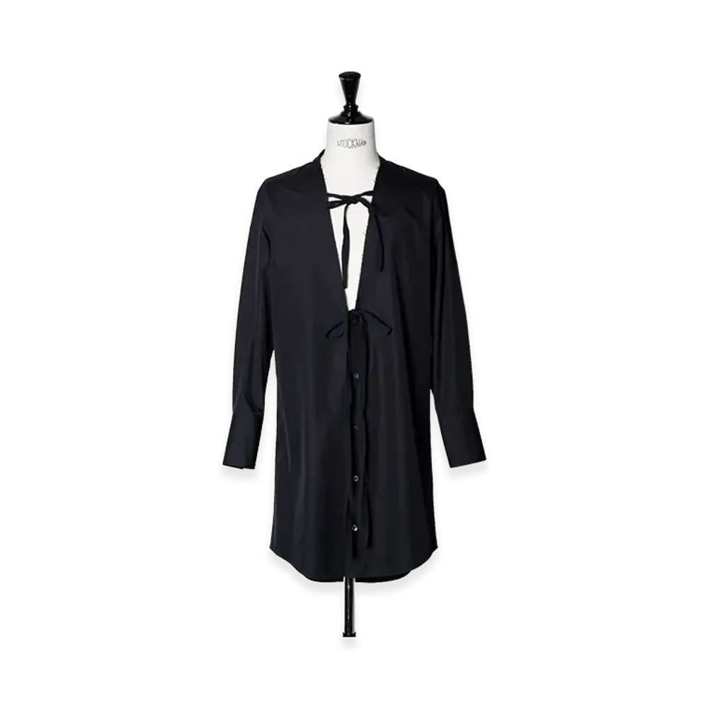 Maison Margiela No Collar Code/Button Vareuse Shirts "Black"