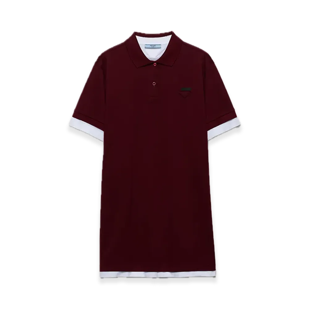 PRADA Pique x Jersey Dress "Bordeaux"