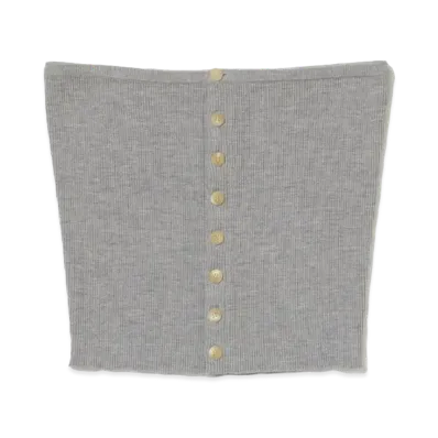 AURALEE Super Fine Wool High Gauge Rib Knit Bandeau "Top Gray"