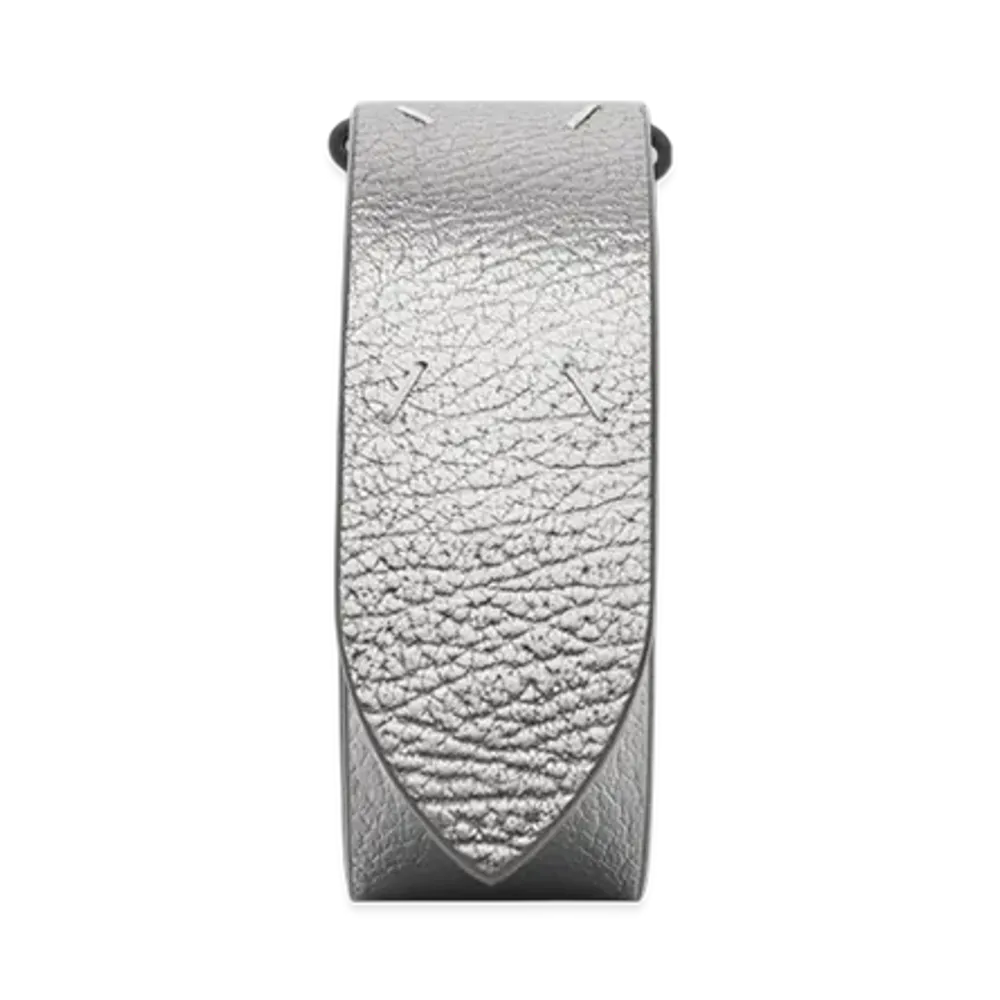 Maison Margiela 4-Stitch Metallic Leather Belt "Metallic Gray"