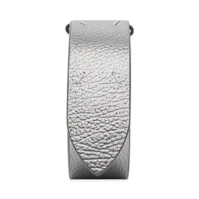 Maison Margiela 4-Stitch Metallic Leather Belt "Metallic Gray"