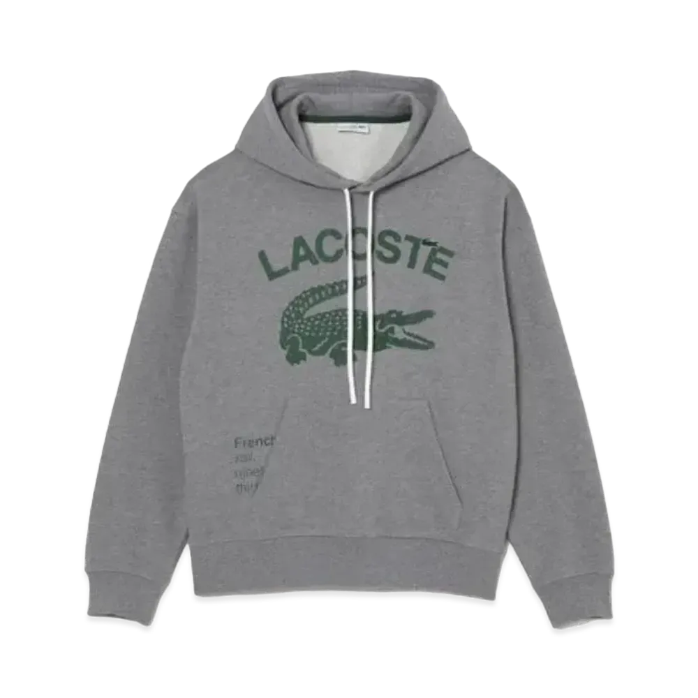 LACOSTE Oversize Print Sweat Parka "Grey"