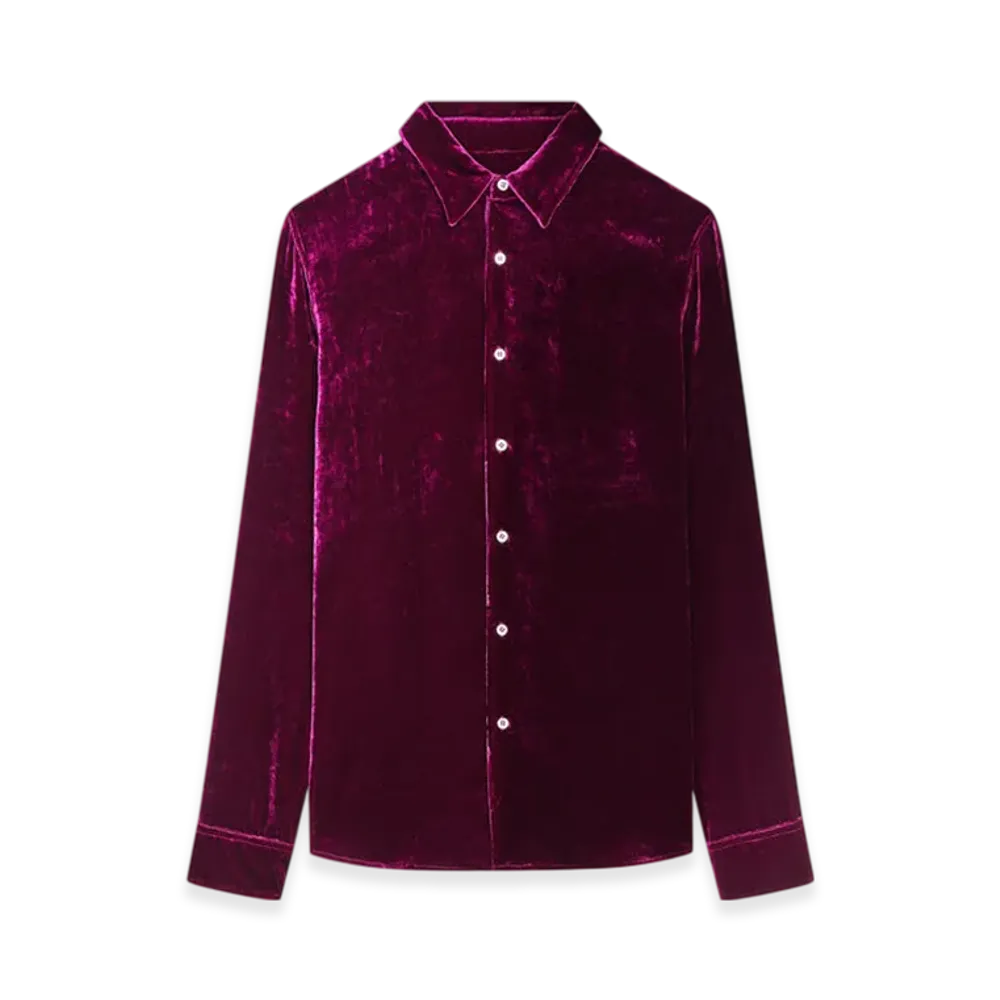 DRIES VAN NOTEN Silk Velvet Shirt "Violet"