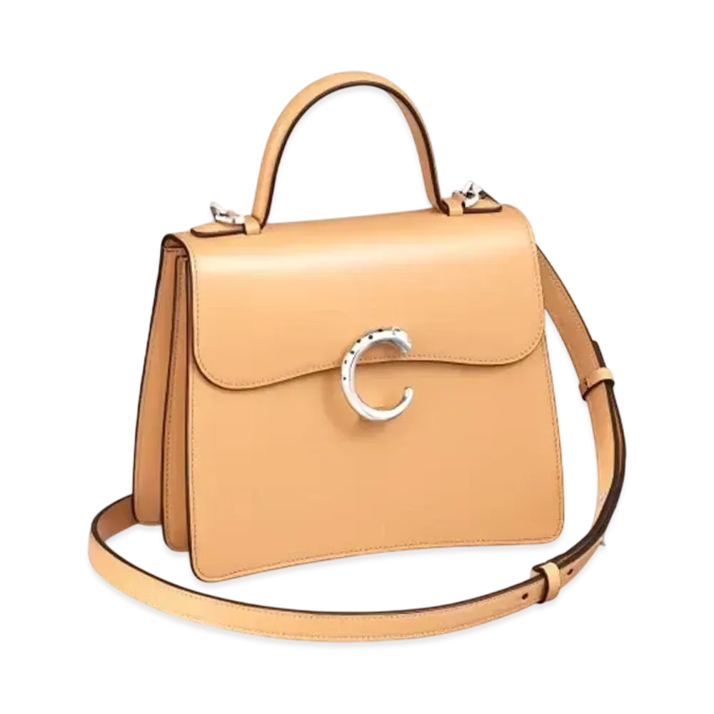 Cartier Top Handle Bag Small Model, Panthere de Cartier "Camel Beige"