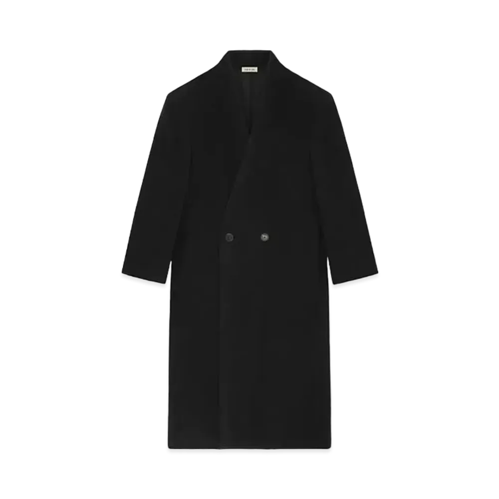 FEAR OF GOD ESSENTIALS Alpaca Herringbone Lapelless Coat "Black"