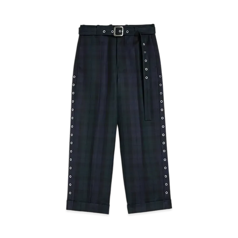Jil Sander Wool Belted Trousers "Blue Horizon"