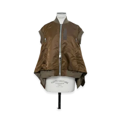 sacai Nylon Twill Vest "Brown"