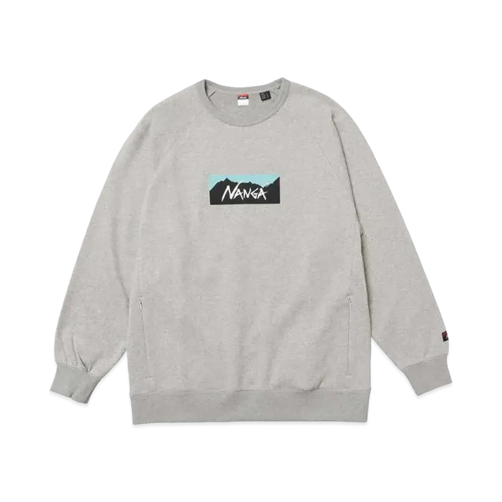 NANGA Eco Hybrid Box Logo Sweatshirt(Unisex) "L.Gry"