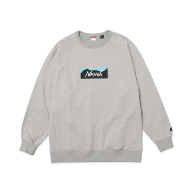 NANGA Eco Hybrid Box Logo Sweatshirt(Unisex) "L.Gry"