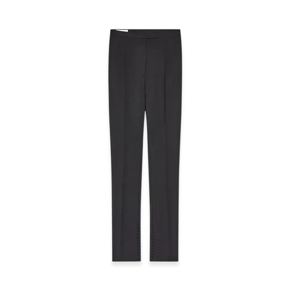 DRIES VAN NOTEN Women's Fitted Wool Mohair Pants "Black"