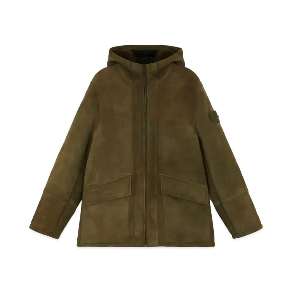 Stone Island 002F9 Suede Sheepskin_Stone Island Ghost "Military Green"